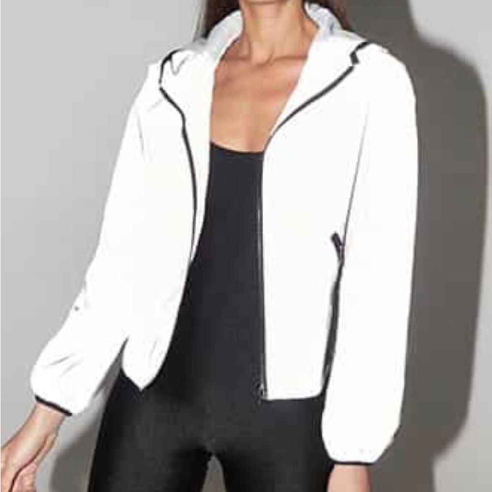 Reflective hooded windbreaker
